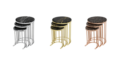 Trio de tables gigognes rondes