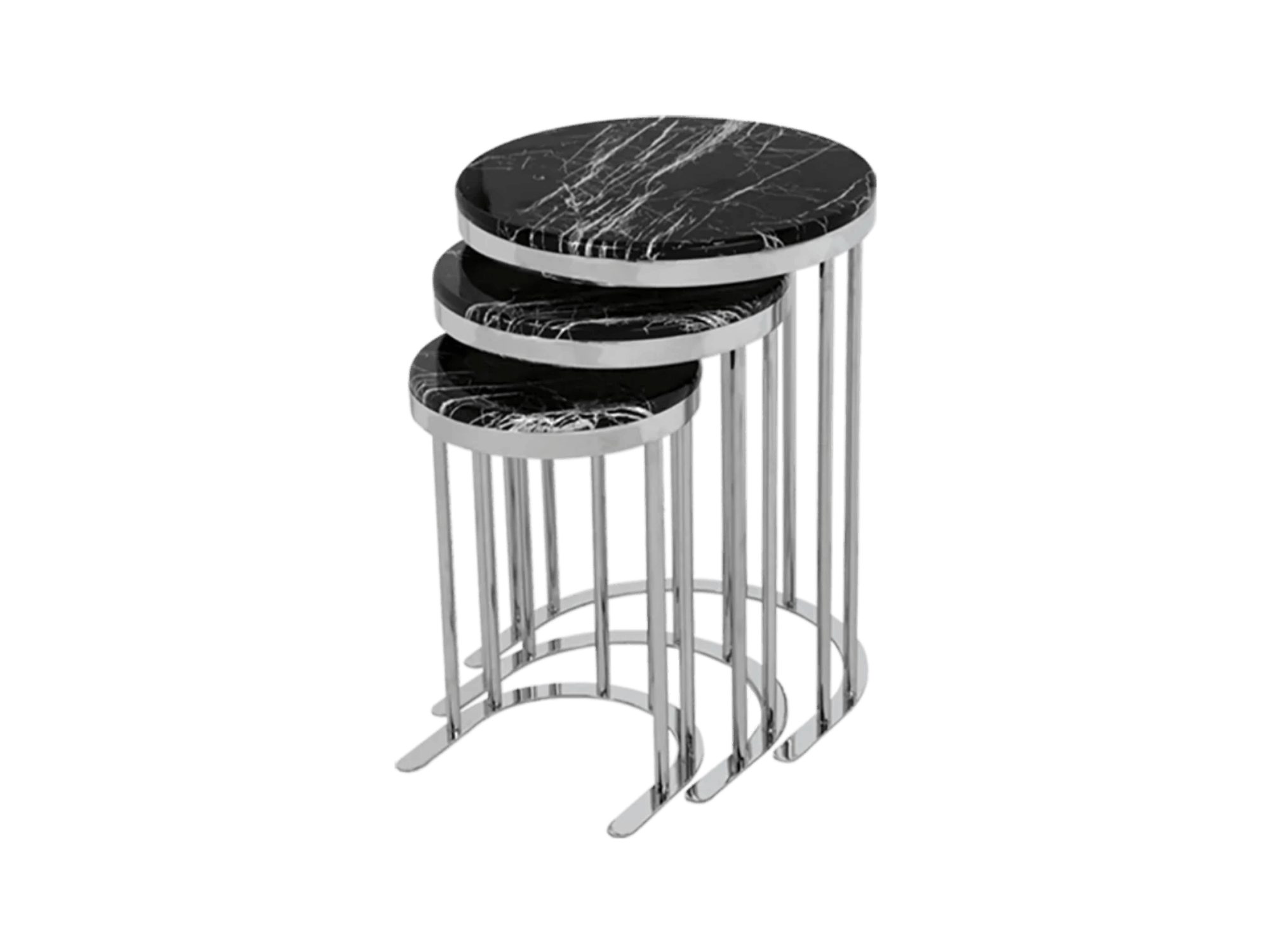 Trio de tables gigognes rondes