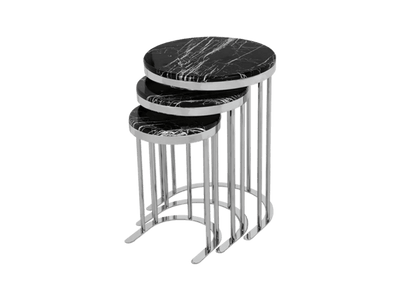 Trio de tables gigognes rondes