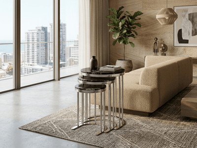 Trio de tables gigognes rondes