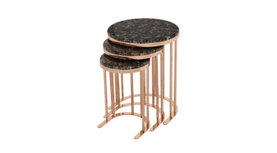 Trio de tables gigognes rondes
